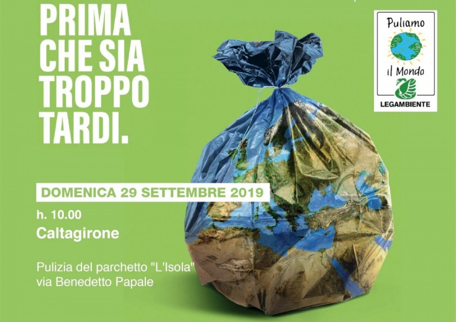 Caltagirone. “Puliamo il mondo”, domenica 29 settembre, nel parchetto “L’Isola” di via Benedetto Papale.